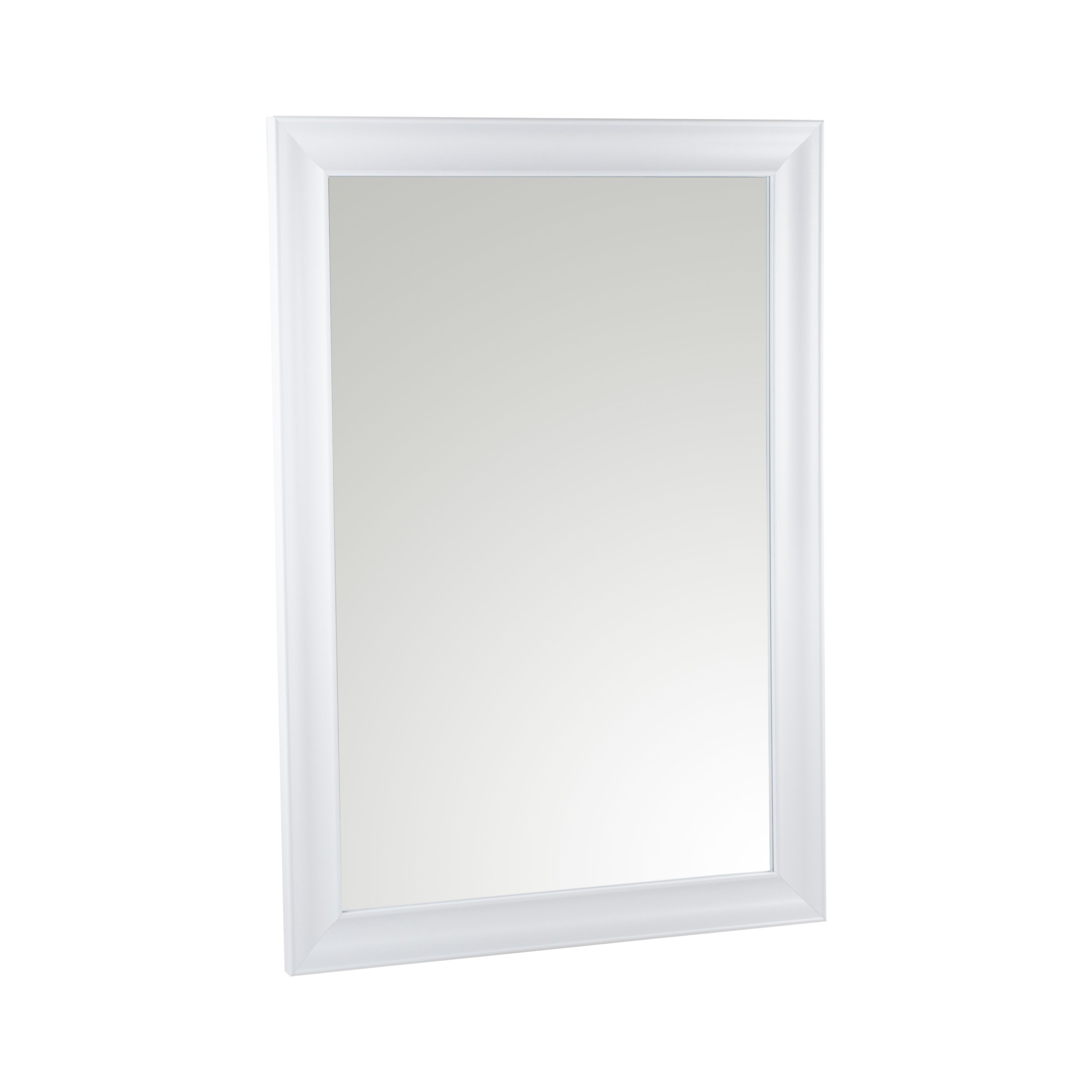 Ganji White Curved Rectangular Framed Mirror (H)103cm (W)73cm DIY at B&Q