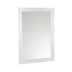 Ganji White Curved Rectangular Wall-mounted Framed Mirror, (H)103cm (W)73cm