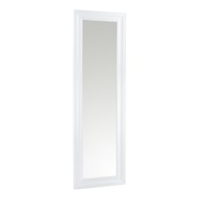 Ganji White Curved Rectangular Wall-mounted Framed Mirror, (H)133cm (W)43cm