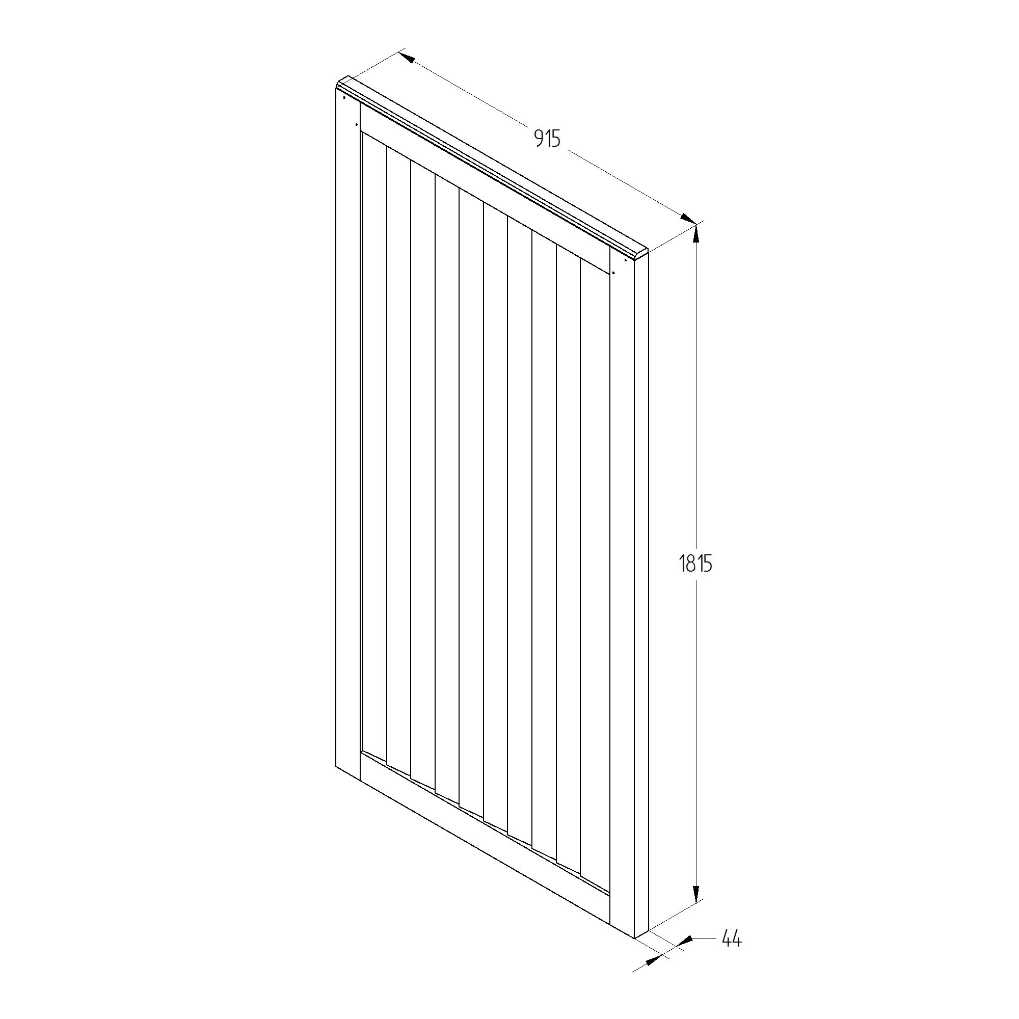 Garden 6ft Board Pine Traditional Gate, (H)1.82m (W)0.92m