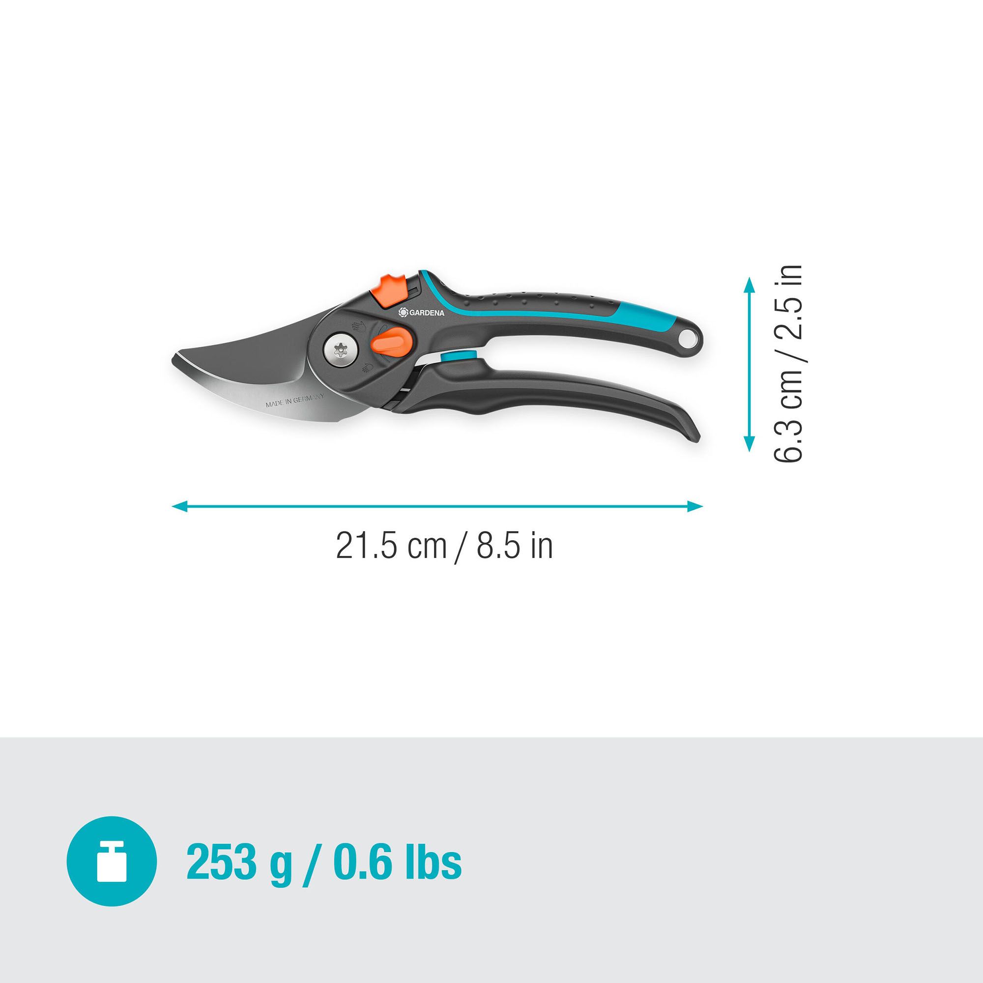 Gardena Black Steel Secateurs (H) 20mm x (W) 60mm