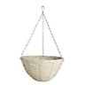 Gardman White wash Rattan Hanging basket, 35.56cm