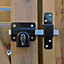 GateMate Black Stainless steel Euro Single locking long throw Barrel Gate bolt, (L)87mm (BL)50mm