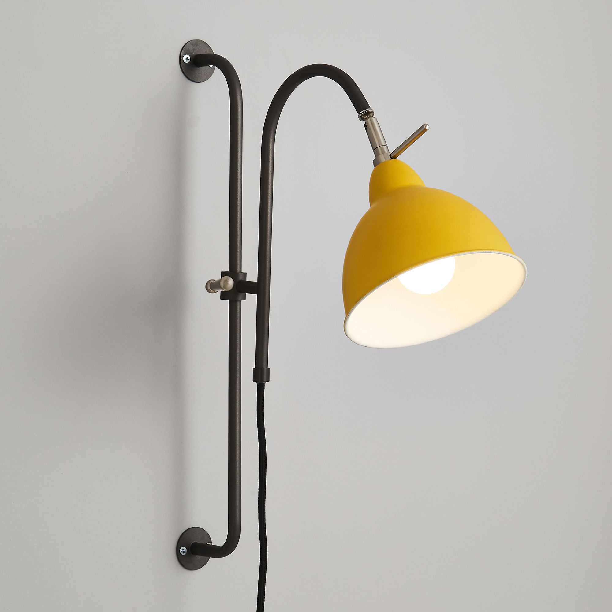 Gator Ochre & pewter Plugin Wall light DIY at B&Q