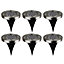 Gavea Stainless steel effect Solar-powered Integrated LED Outdoor Ground light, Pack of 6