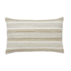 Gemme Light brown Space dyed & rug stripe Indoor Cushion (L)30cm x (W)50cm