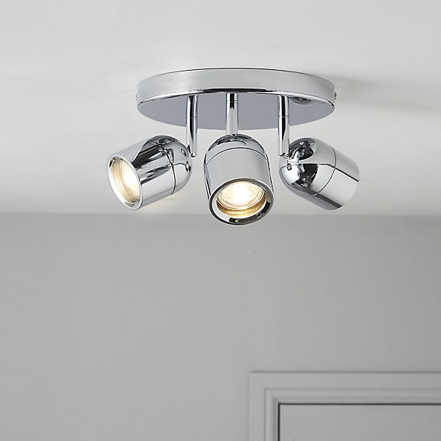 3 Lamp Bathroom Spotlight, Led Bathroom Ceiling Lights B Q