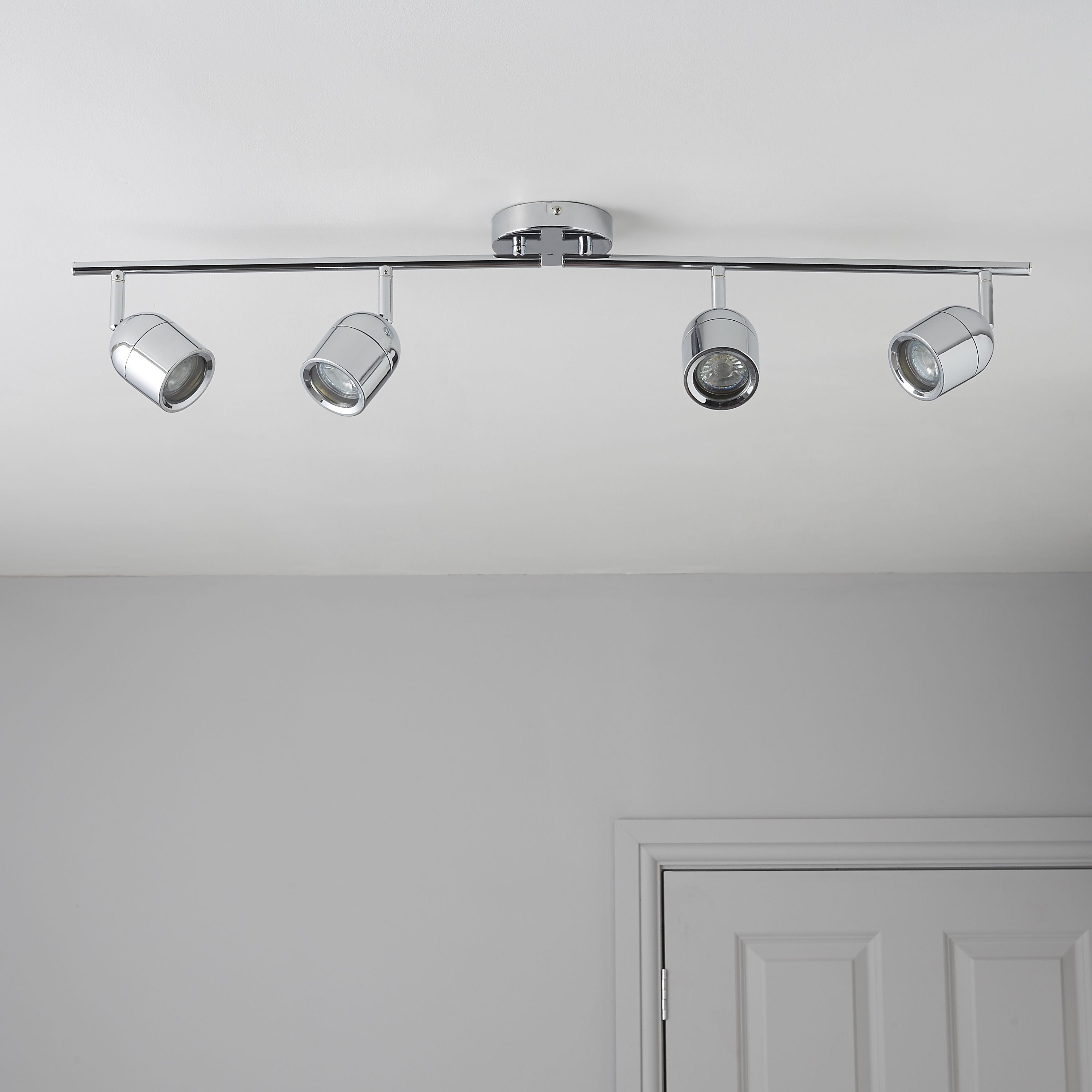 Genlis Chrome effect Mains-powered 4 lamp Bathroom Spotlight