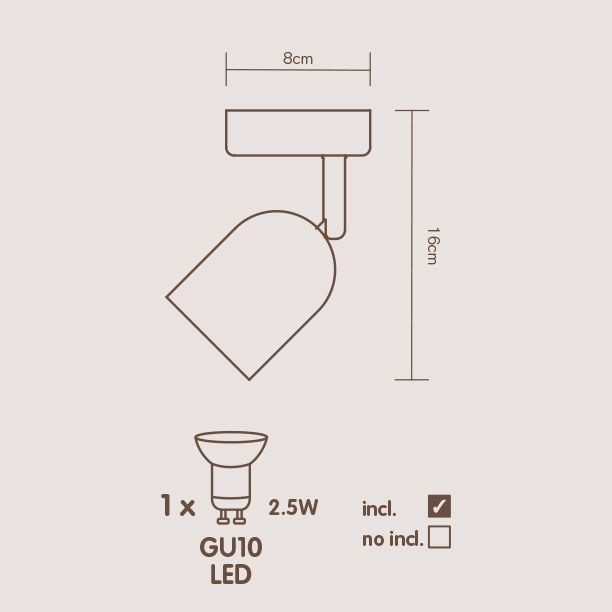 Genlis Spot Chrome effect Bathroom Spotlight