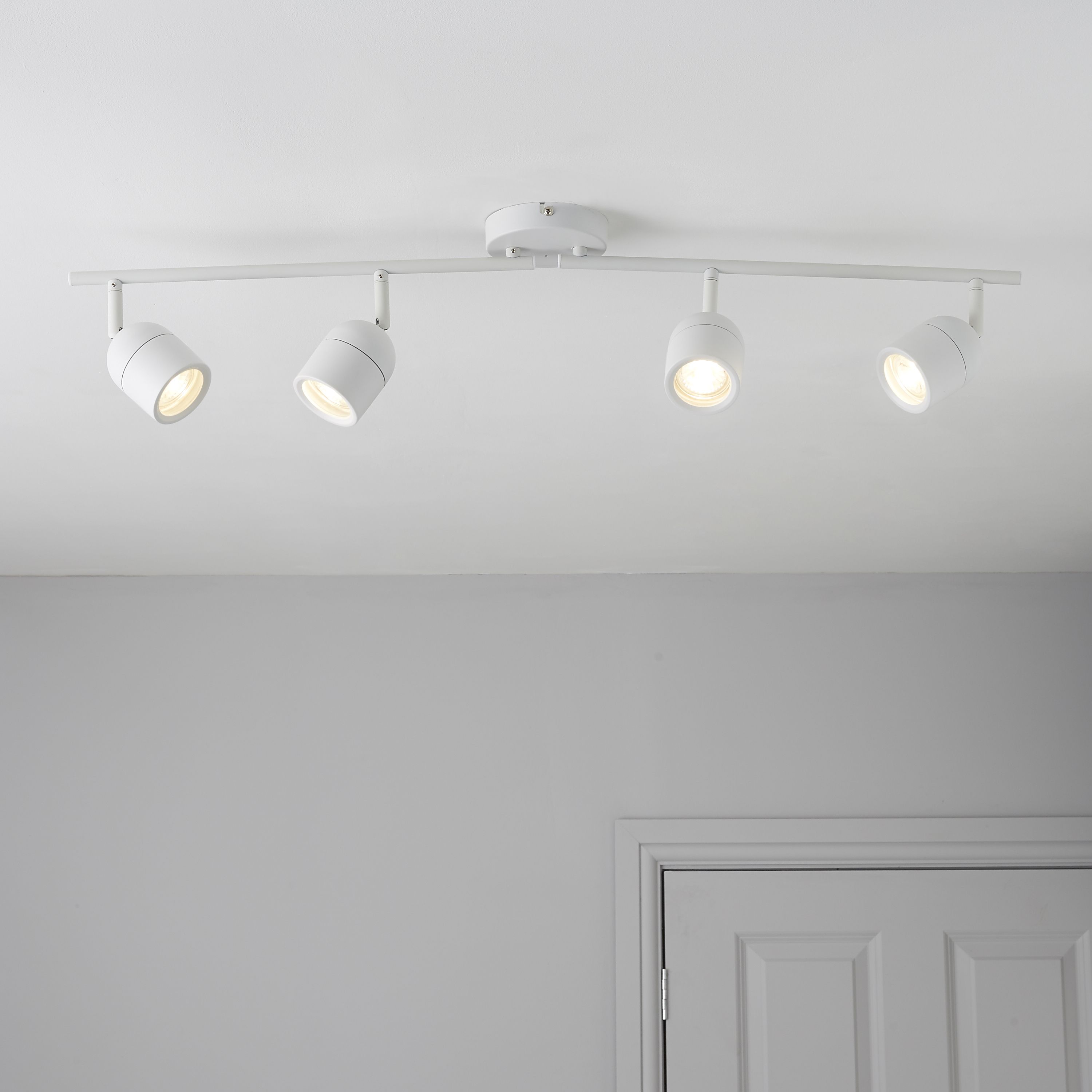 Genlis Spot Matt White 4 Light Bathroom Spotlight