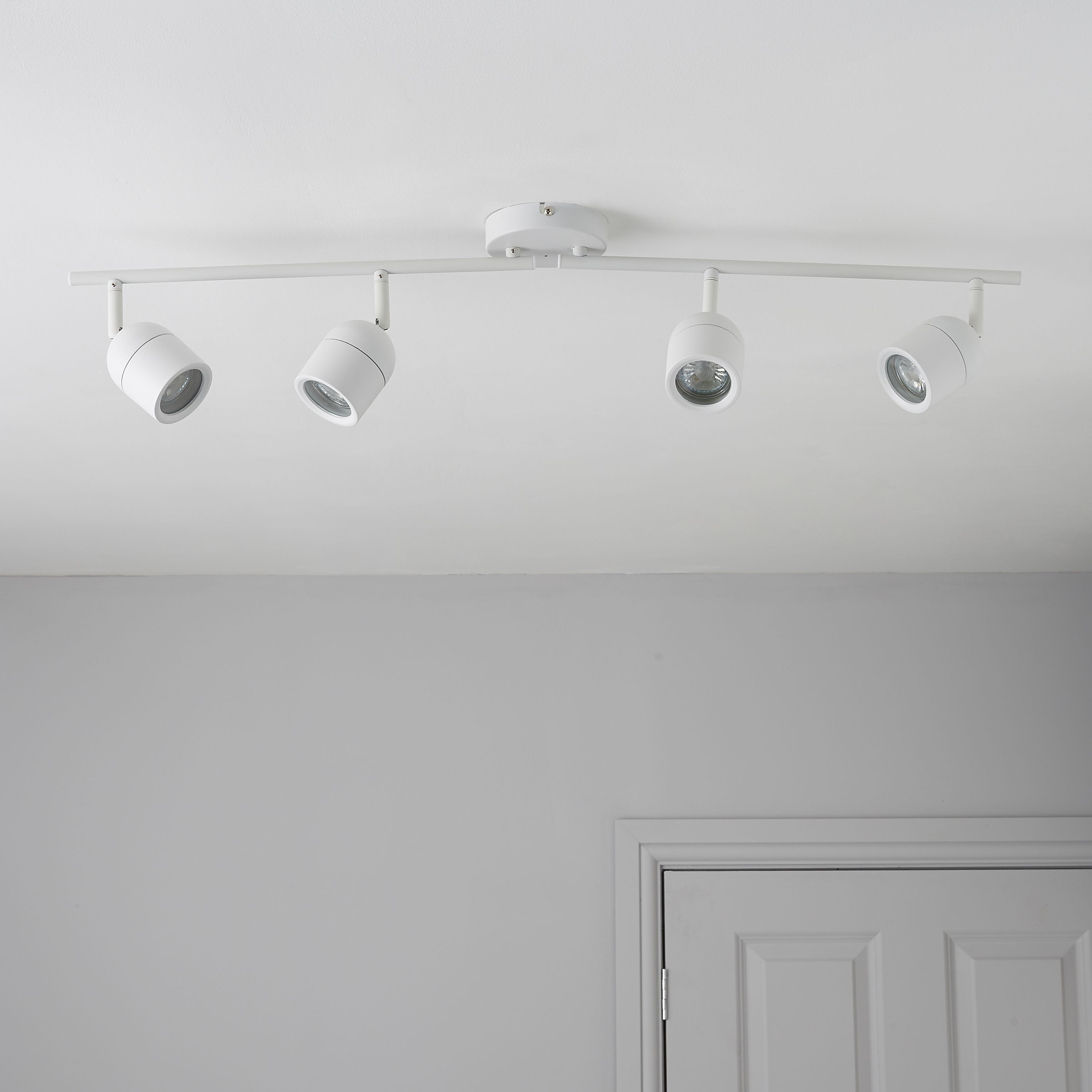 Genlis Spot Matt White 4 Light Bathroom Spotlight