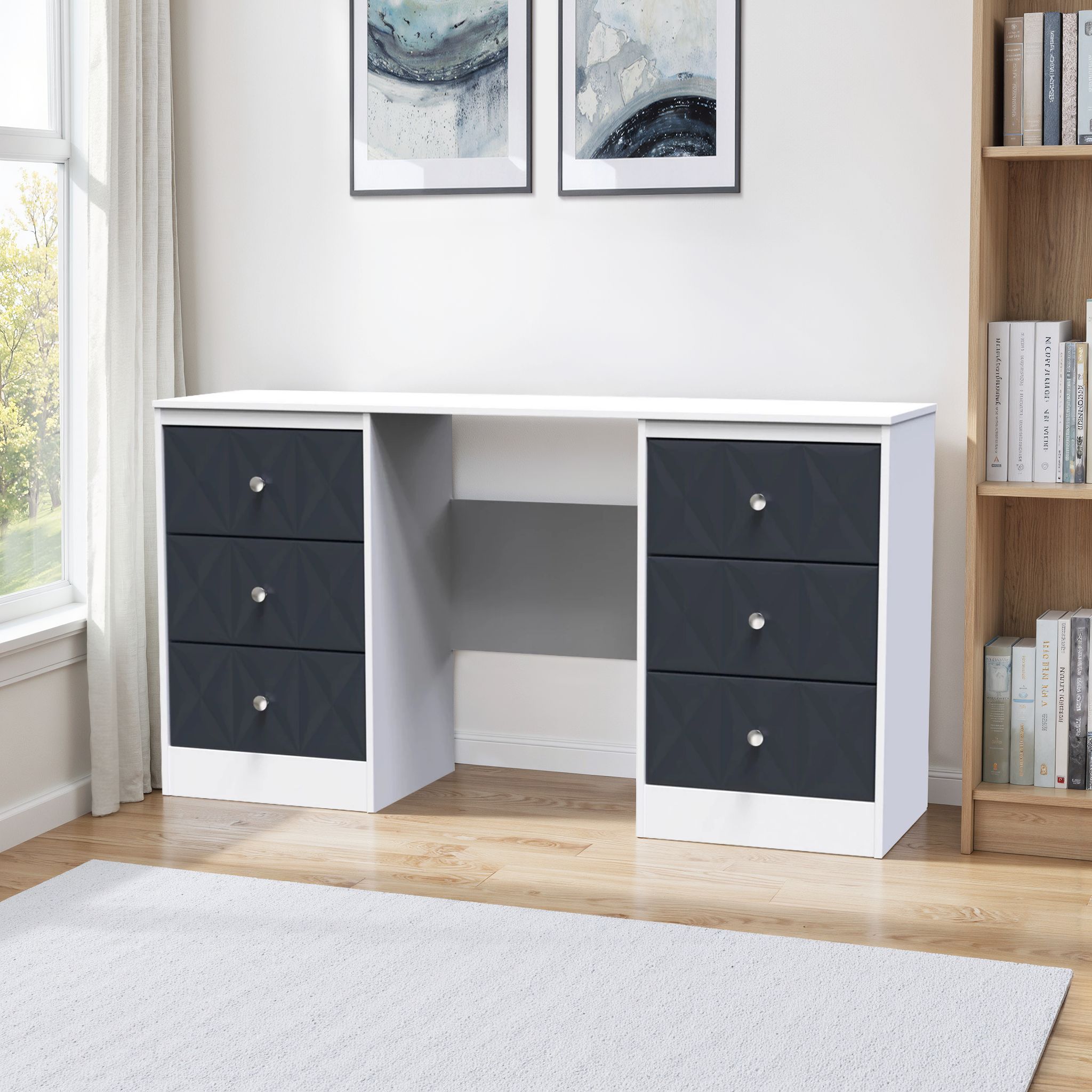 walmart beach dresses Tetris Bone Inlay 3 Drawer Dresser Indigo – Lakecity Handicrafts main image 1