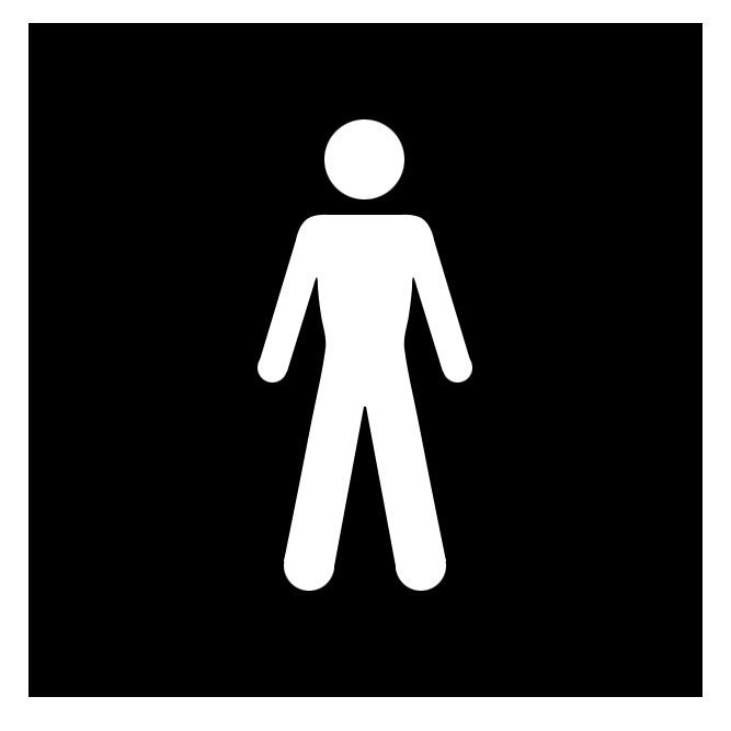 Gents Self-adhesive labels, (H)100mm (W)100mm