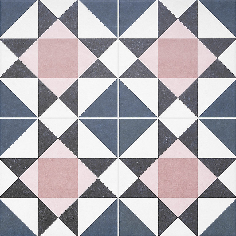 Geo Moroccan Multicolour Matt Patterned, Moroccan Style Porcelain Floor Tiles