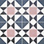 Geo moroccan Multicolour Matt Patterned Porcelain Wall & floor Tile Sample