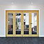 Geom 1 Lite Clear Glazed Oak Internal Bi-fold Door set, (H)2060mm (W)2821mm