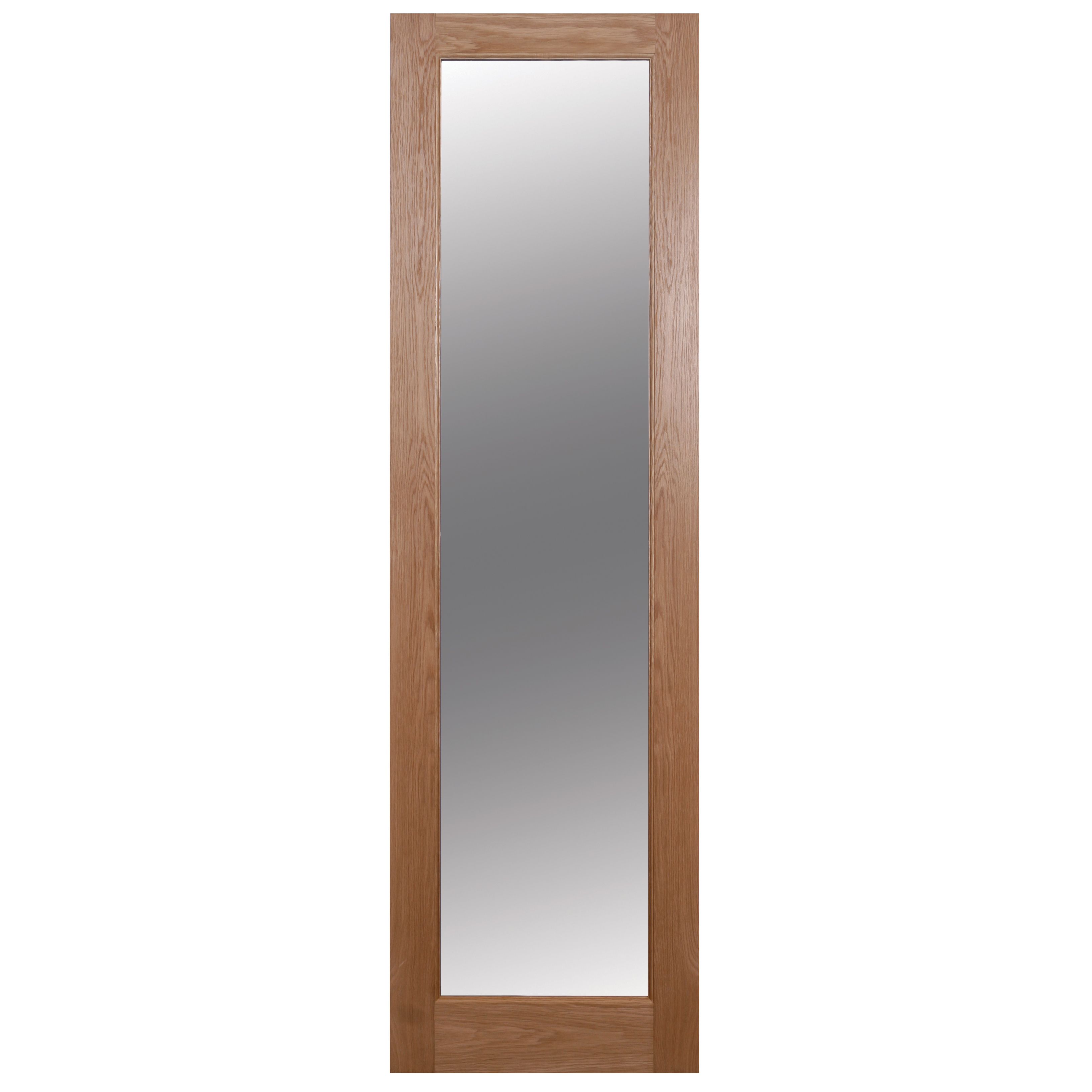 Geom 1 panel Glazed Shaker Oak veneer Internal Door, (H)1981mm (W)579mm (T)35mm