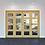 Geom 4 Lite Clear Glazed Oak Internal Bi-fold Door set, (H)2060mm (W)2821mm