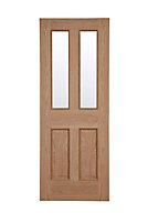 Geom 4 panel Clear Glazed Internal Door, (H)2040mm (W)726mm (T)40mm