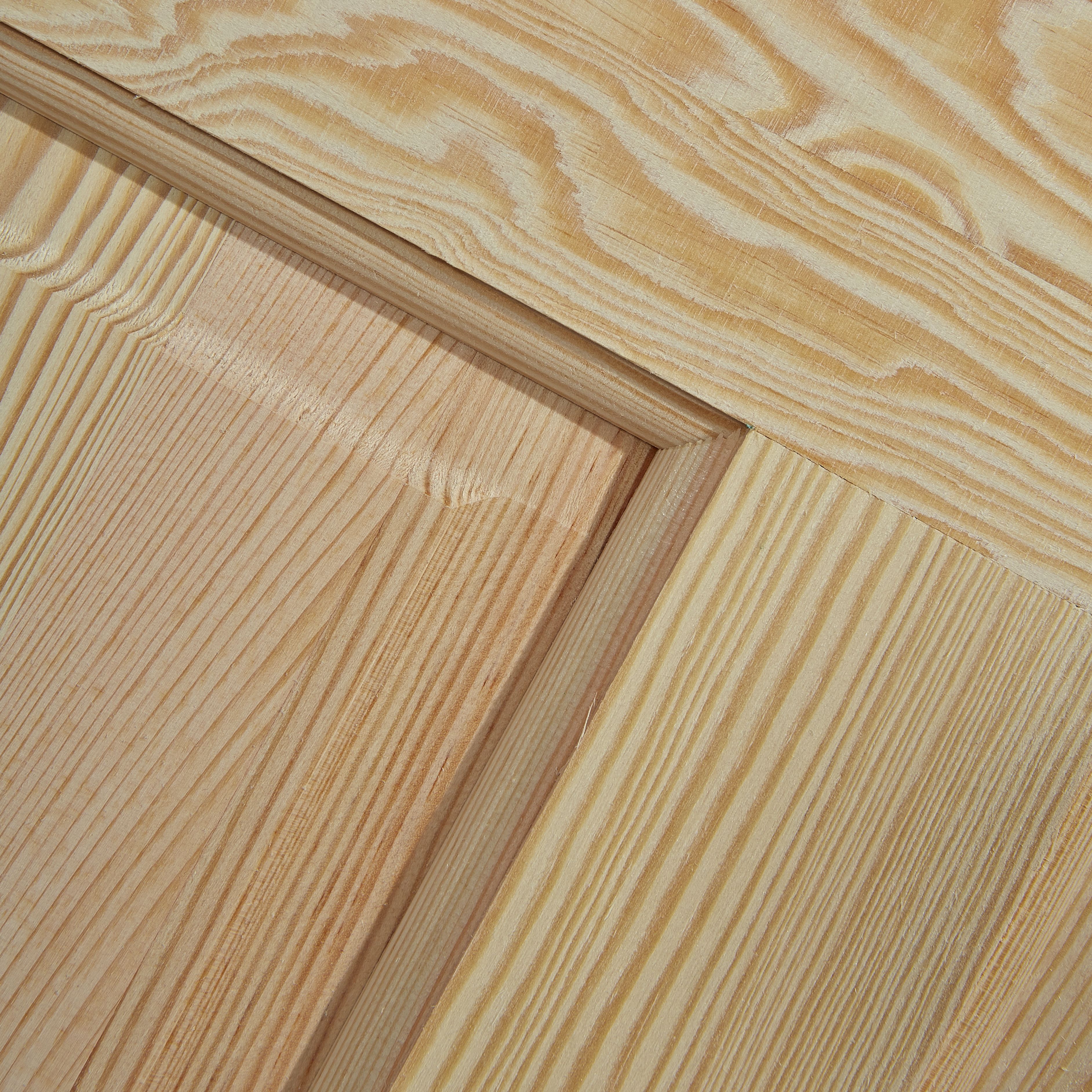 Geom 4 panel Clear Glazed Victorian Pine veneer Internal Clear pine Door, (H)1981mm (W)762mm (T)35mm