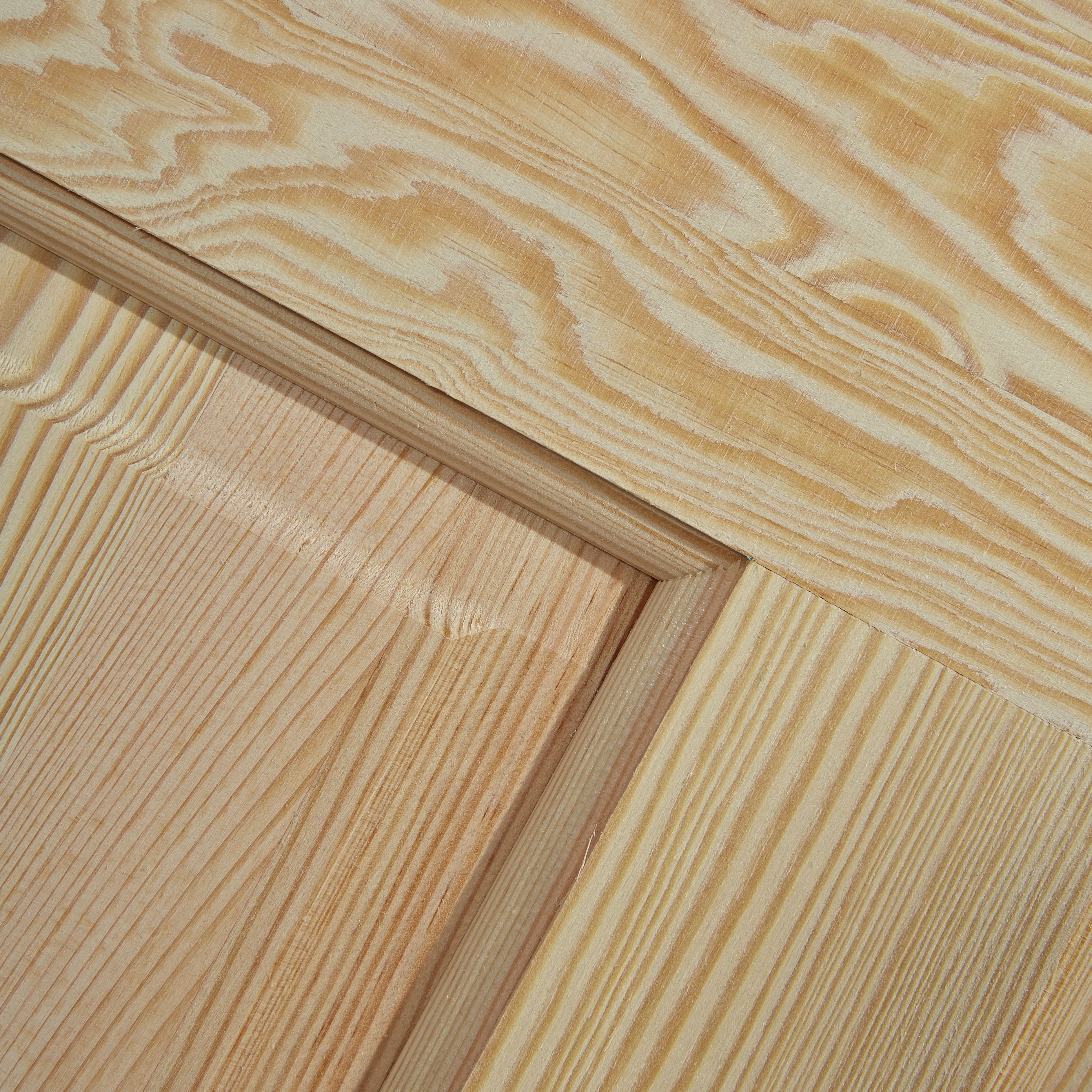 Geom 4 panel Clear Glazed Victorian Pine veneer Internal Clear pine Door, (H)2040mm (W)826mm (T)40mm