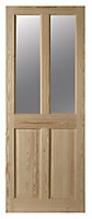 Geom 4 panel Glazed Internal Door, (H)1981mm (W)838mm (T)35mm