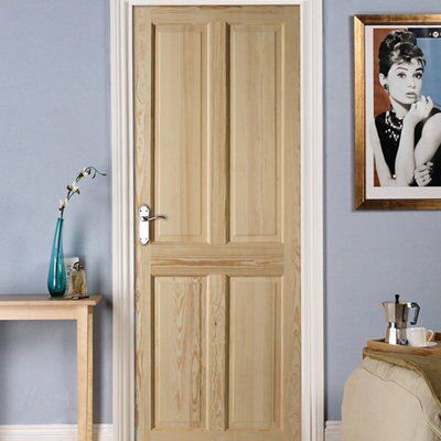 Geom 4 panel Patterned Unglazed Internal Door, (H)2040mm (W)926mm (T)40mm