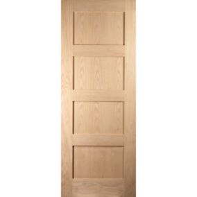 Geom 4 panel Shaker White Internal Door, (H)2040mm (W)826mm (T)40mm