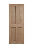 Geom 4 panel Unglazed Oak veneer Internal Door, (H)2040mm (W)826mm (T)40mm
