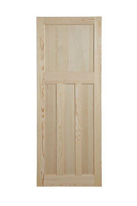 Geom 4 panel Unglazed Victorian Pine veneer Internal Clear pine Door, (H)1981mm (W)762mm (T)35mm