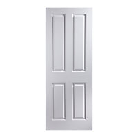 Geom 4 panel Unglazed White Internal Door, (H)1981mm (W)762mm (T)44mm