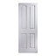 Geom 4 panel Unglazed White Internal Door, (H)2032mm (W)813mm (T)44mm