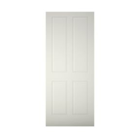 Geom 4 panel White Wooden External Panel Front door, (H)1981mm (W)838mm