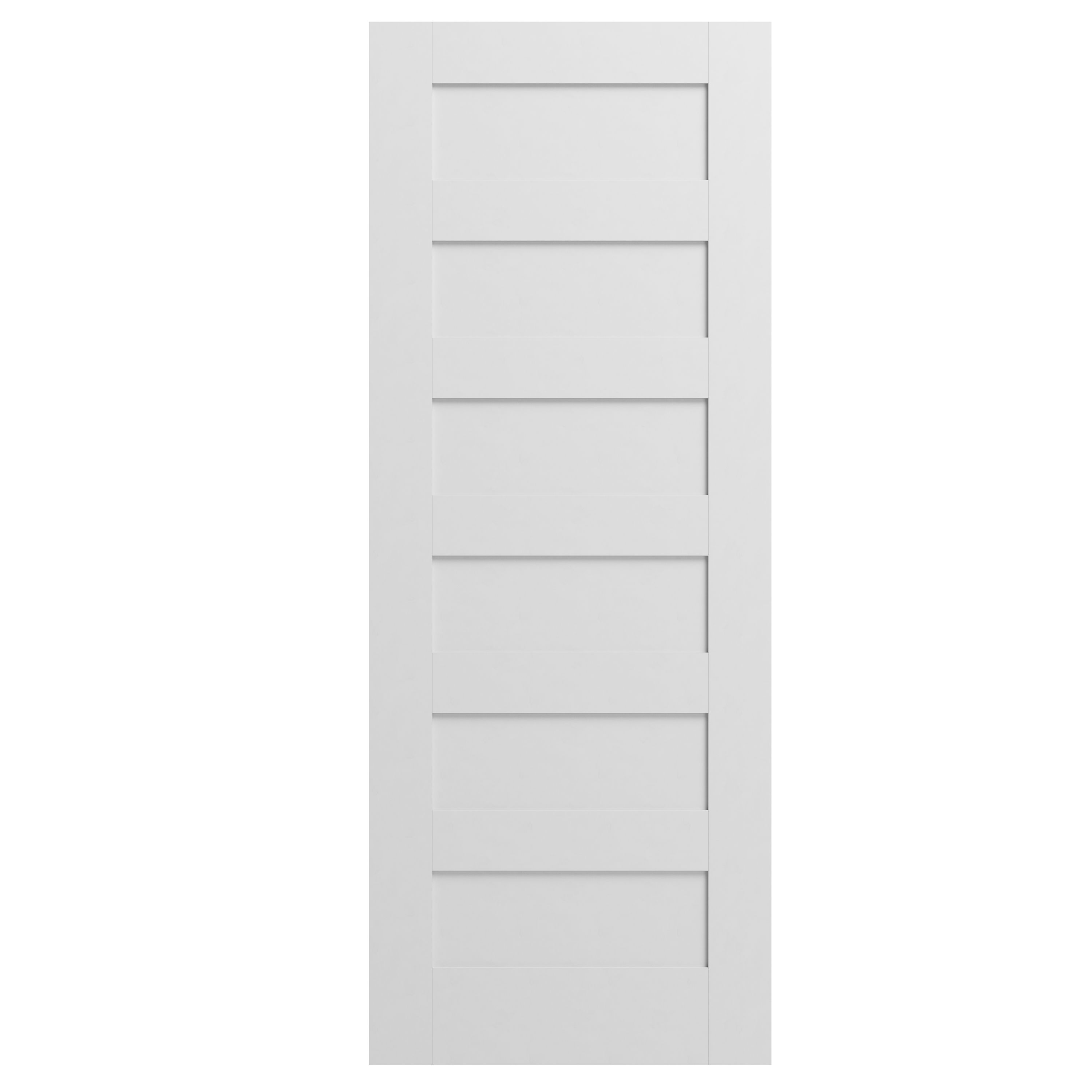 Geom 6 panel Unglazed Shaker White Internal Door, (H)1981mm (W)686mm (T)35mm