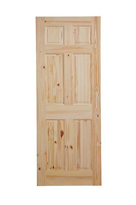 Geom 6 panel Unglazed Victorian Internal Knotty pine Door, (H)2040mm (W)726mm (T)40mm