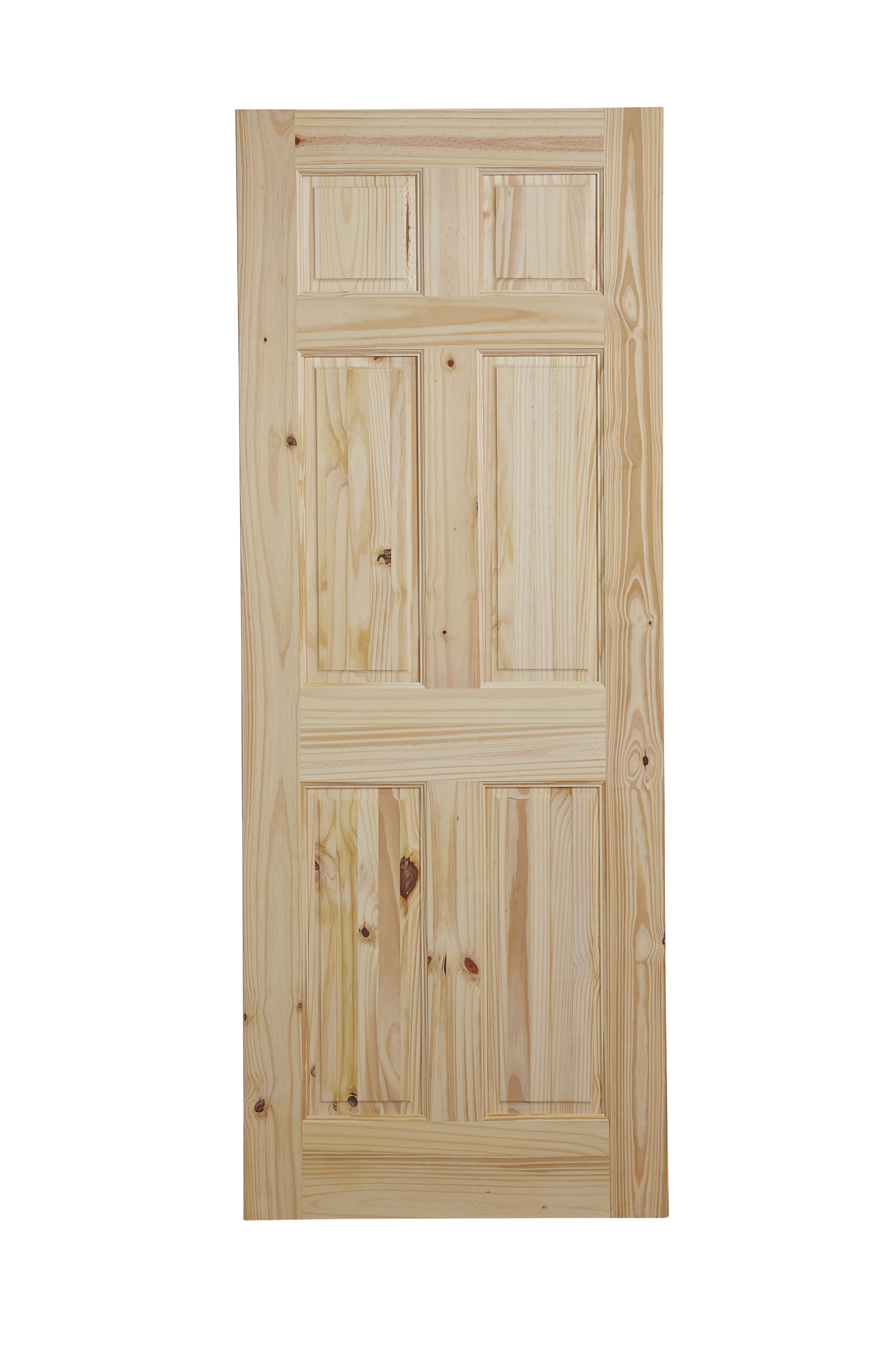 Geom 6 panel Unglazed Victorian Internal Knotty pine Door, (H)2040mm (W)826mm (T)40mm