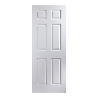 Geom 6 panel Unglazed White Internal Door, (H)1981mm (W)711mm (T)44mm