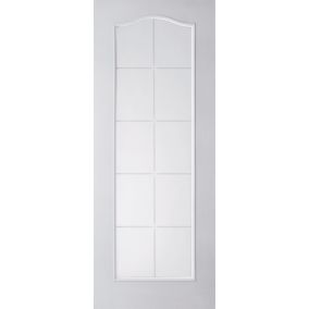 Geom Arched 10 Lite Glazed White Internal Door, (H)1981mm (W)762mm (T)35mm