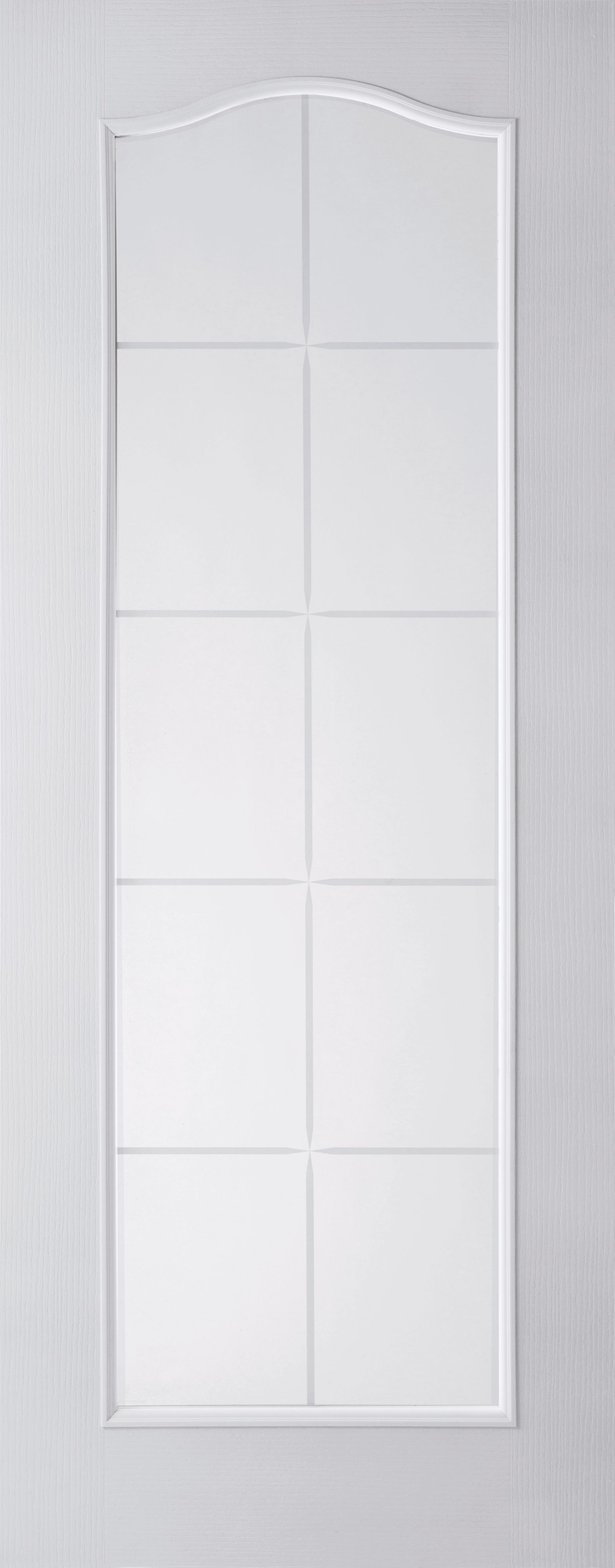Geom Arched 10 panel 10 Lite Clear Glazed Arched White Internal Door, (H)1981mm (W)762mm (T)35mm