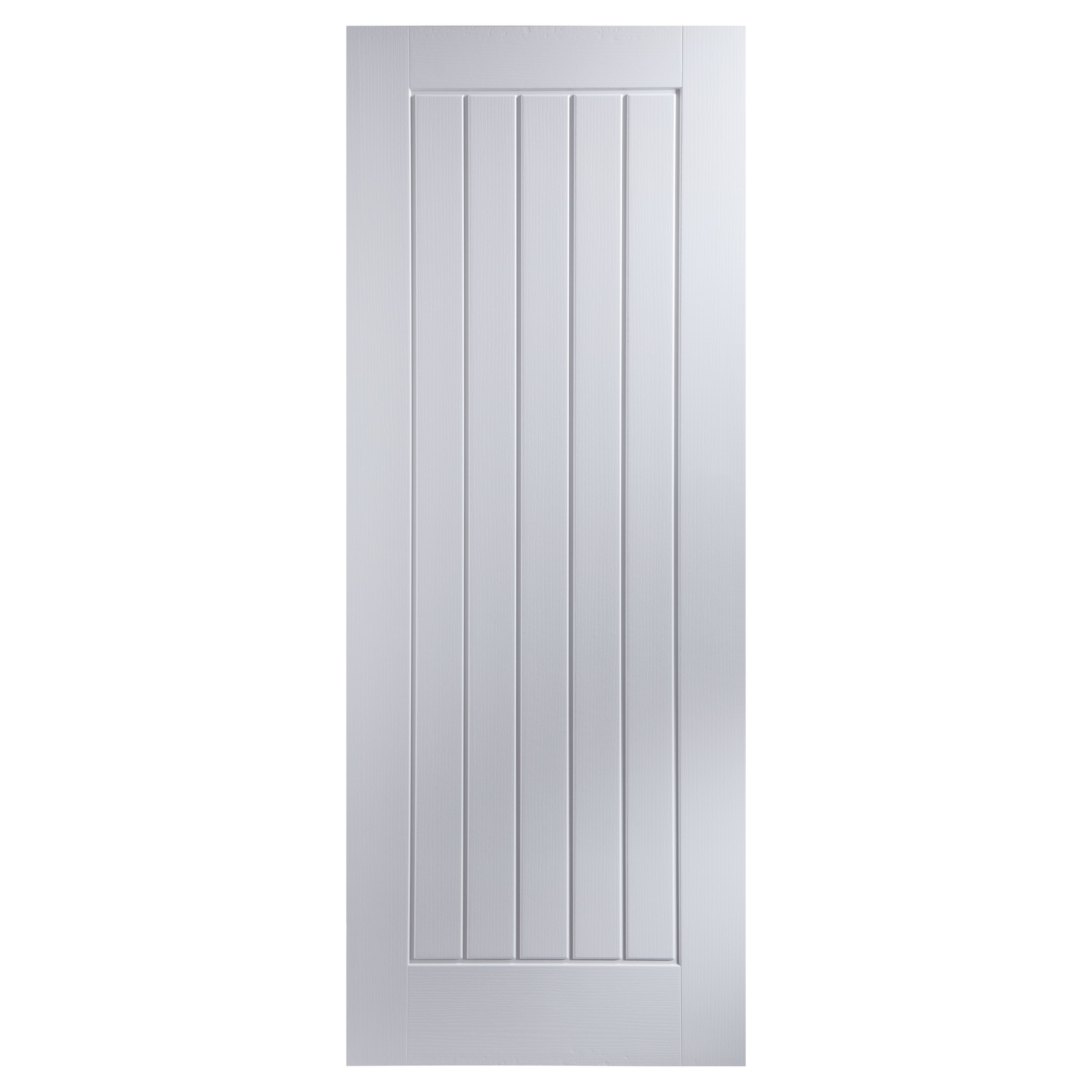 Geom Cottage White Woodgrain effect Internal Door, (H)1981mm (W)762mm