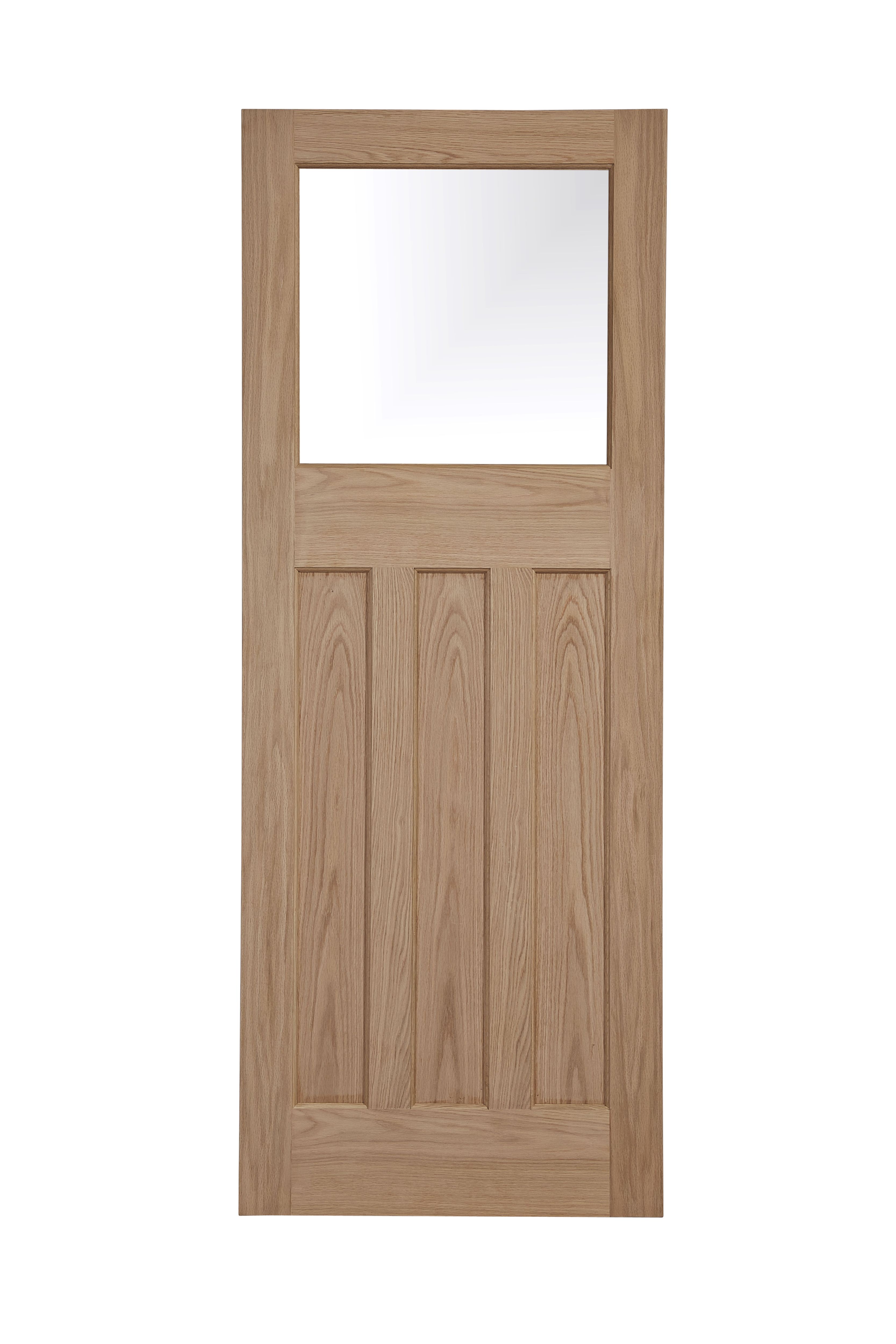 Geom Glazed Oak veneer Internal Door, (H)1981mm (W)838mm (T)35mm