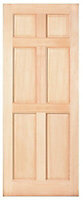 Geom Malaga 6 panel Unglazed External Front/back door, (H)2032mm (W)813mm