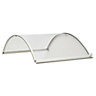 Geom Ramla Clear Glazed Aluminium & polycarbonate Arch Porch canopy, (W)1.4m (D)0.9m