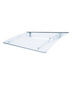 Geom Ricardi Clear Glazed Aluminium & polycarbonate Curved Porch canopy, (W)1.4m (D)0.9m