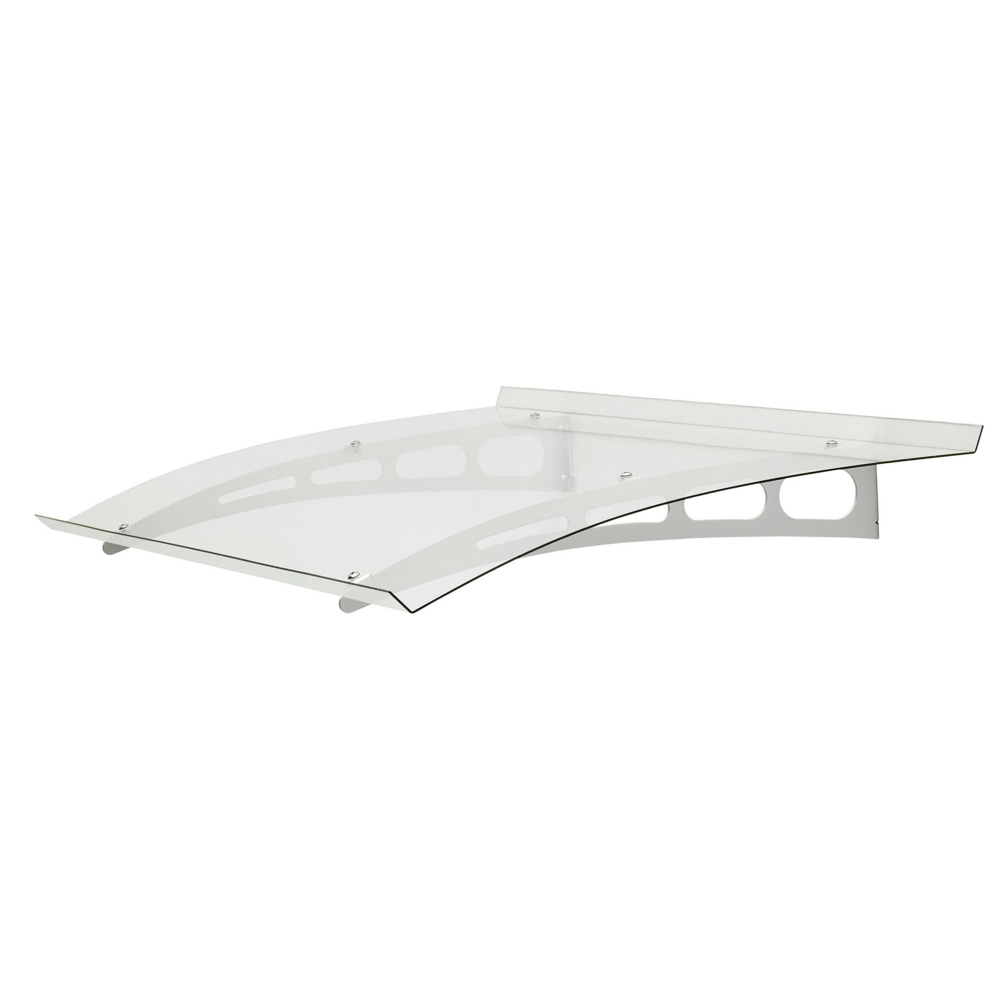 Geom Rocha Aluminium & polycarbonate (PC) Door canopy, (H)19cm (W)140cm ...