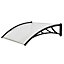 Geom Tiffanio Clear Glazed Plastic & polycarbonate Curved Porch canopy, (W)1.2m (D)0.9m