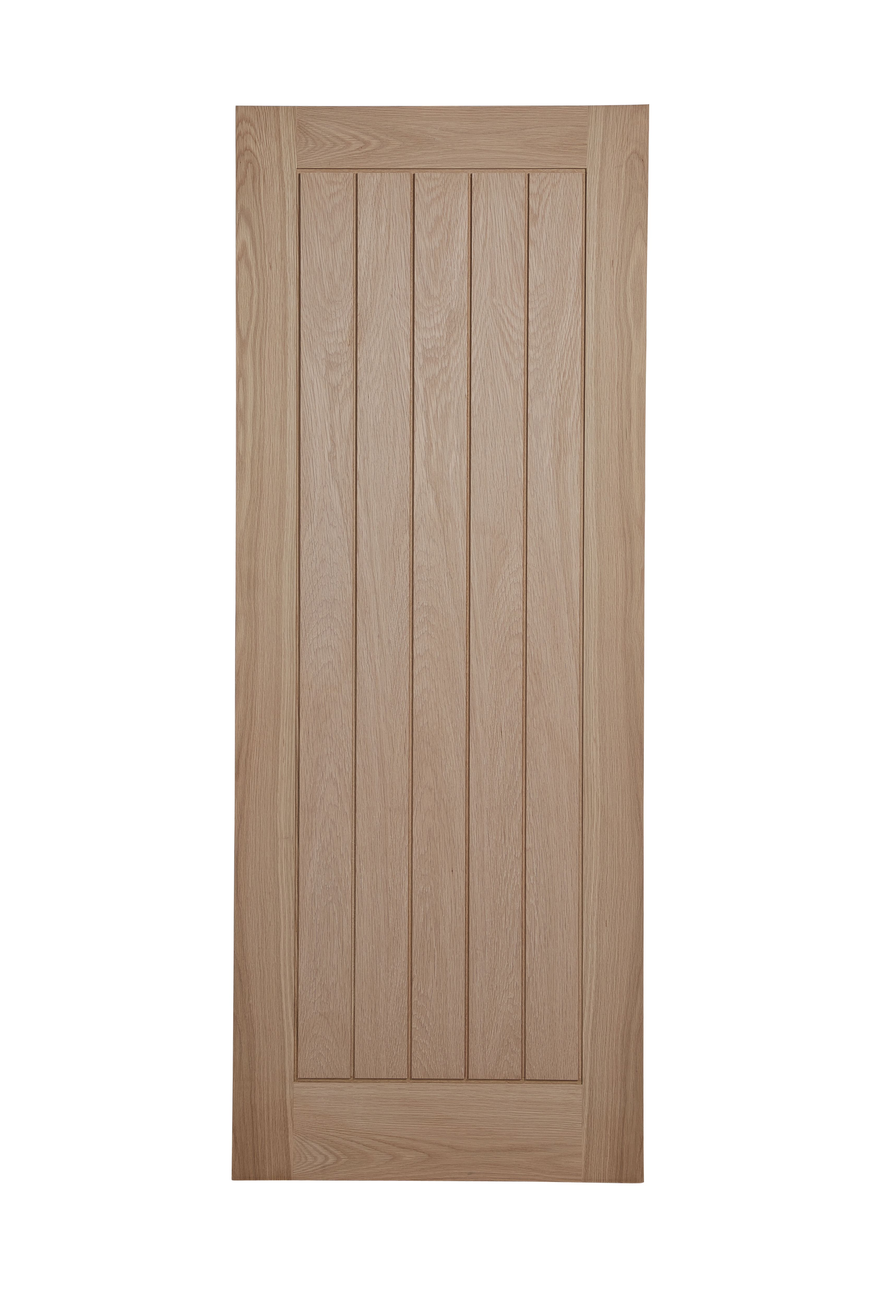 Geom Unglazed Cottage Oak White oak veneer Internal Timber Door, (H)2040mm (W)726mm (T)40mm