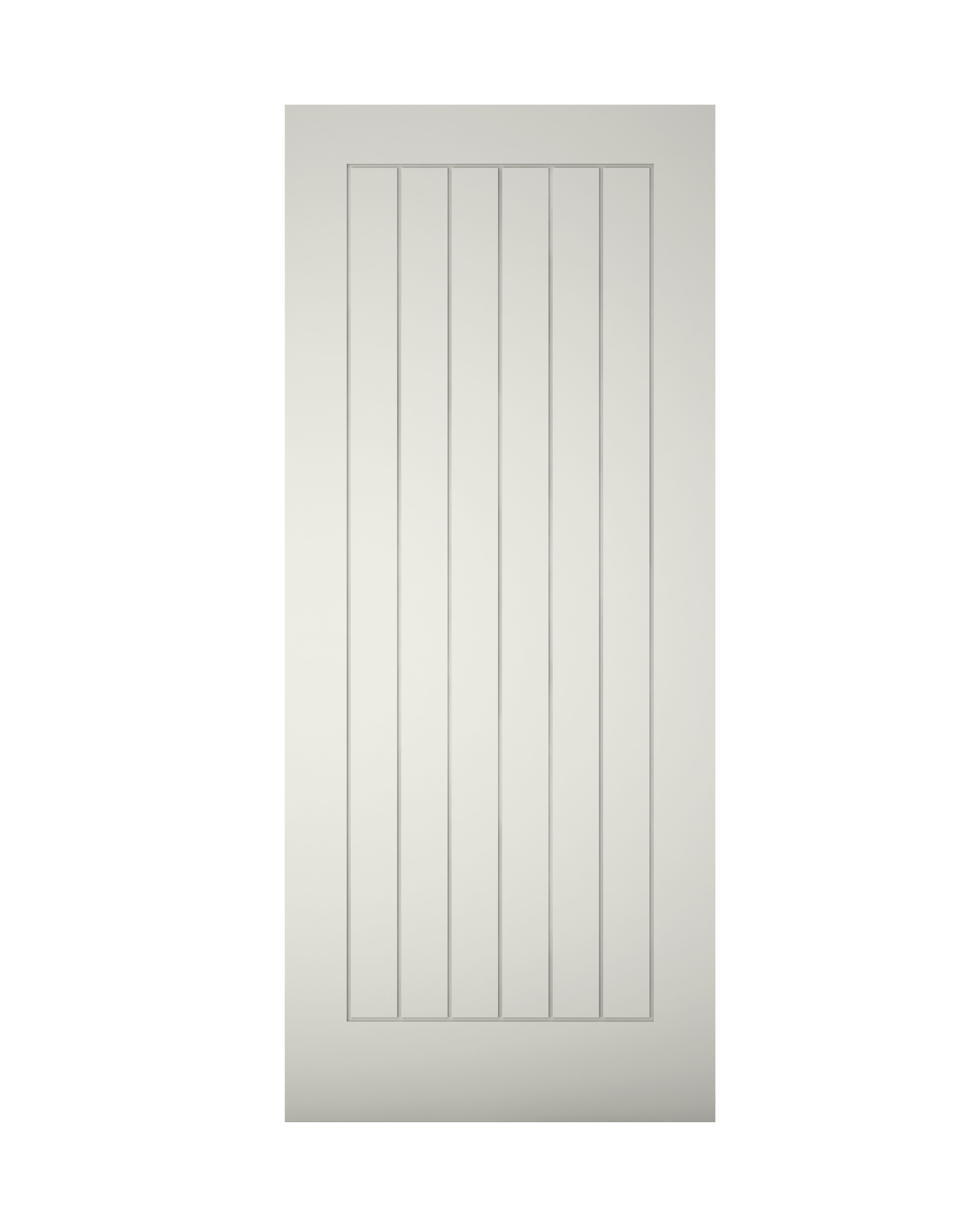 Geom Unglazed Cottage White Wooden External Front door, (H)1981mm (W)762mm