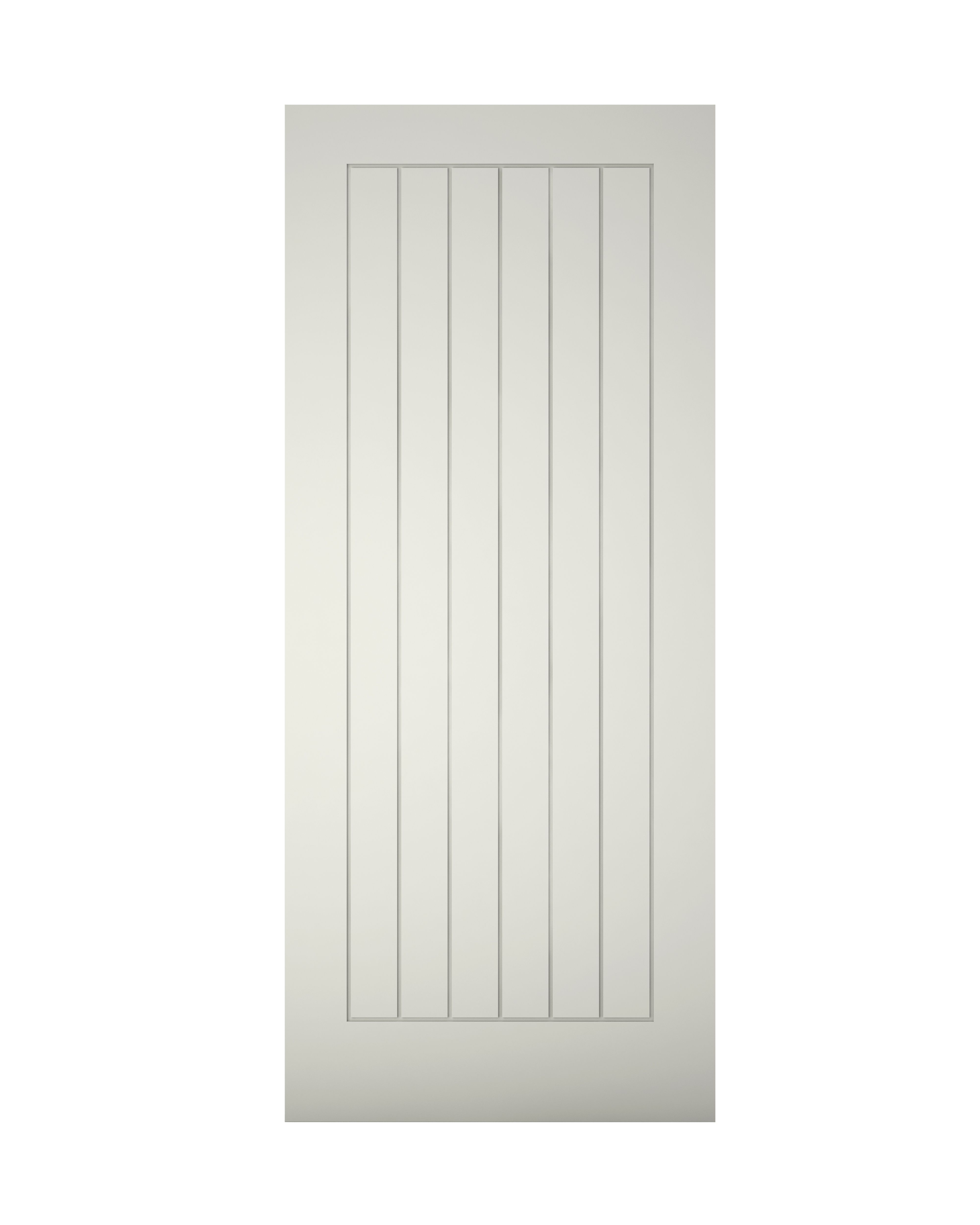 Geom Unglazed Cottage White Wooden External Panel Front door, (H)1981mm (W)838mm