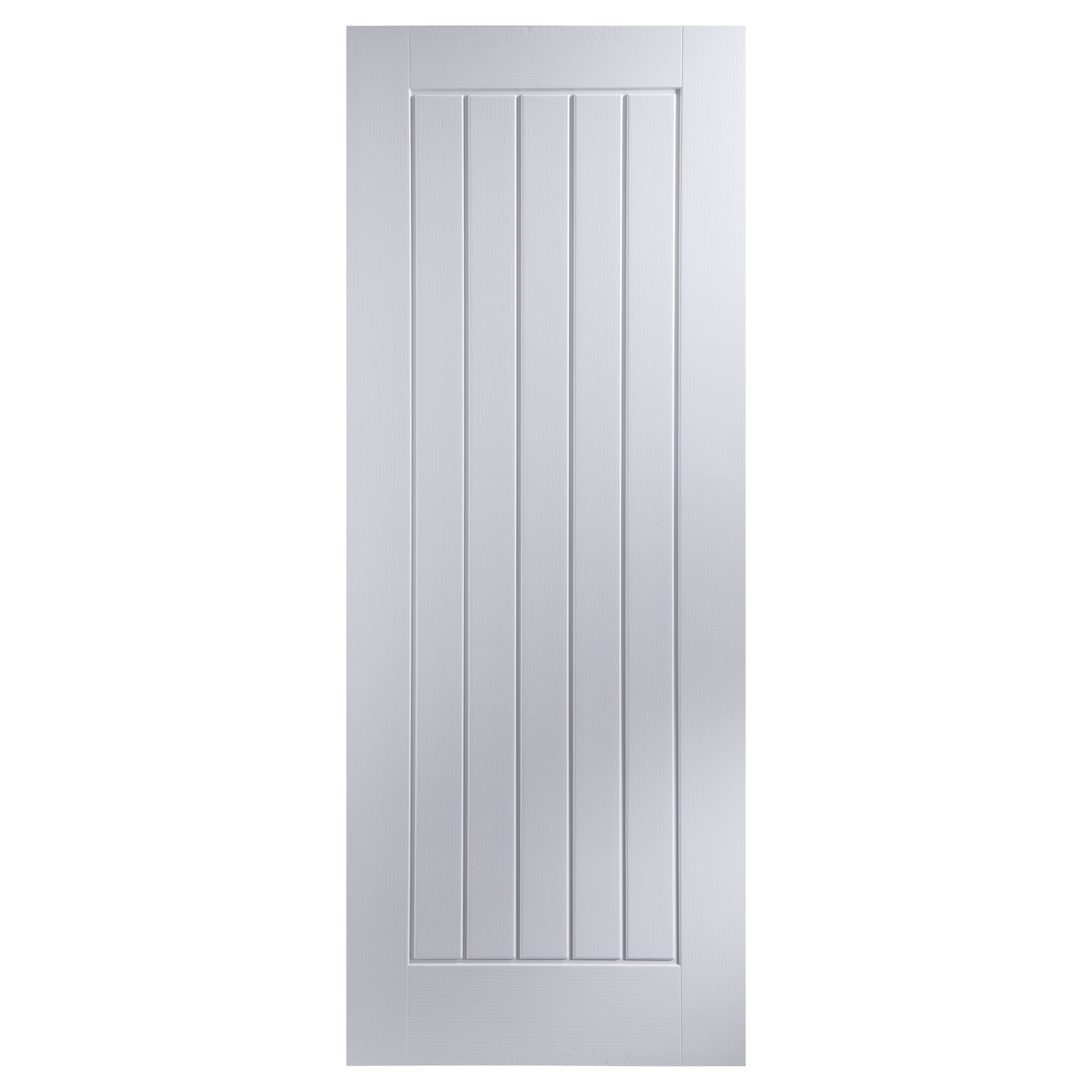 Geom Unglazed Cottage White Woodgrain Effect Internal Fire Door, (H ...